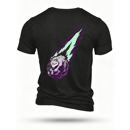Black T-shirt, back print