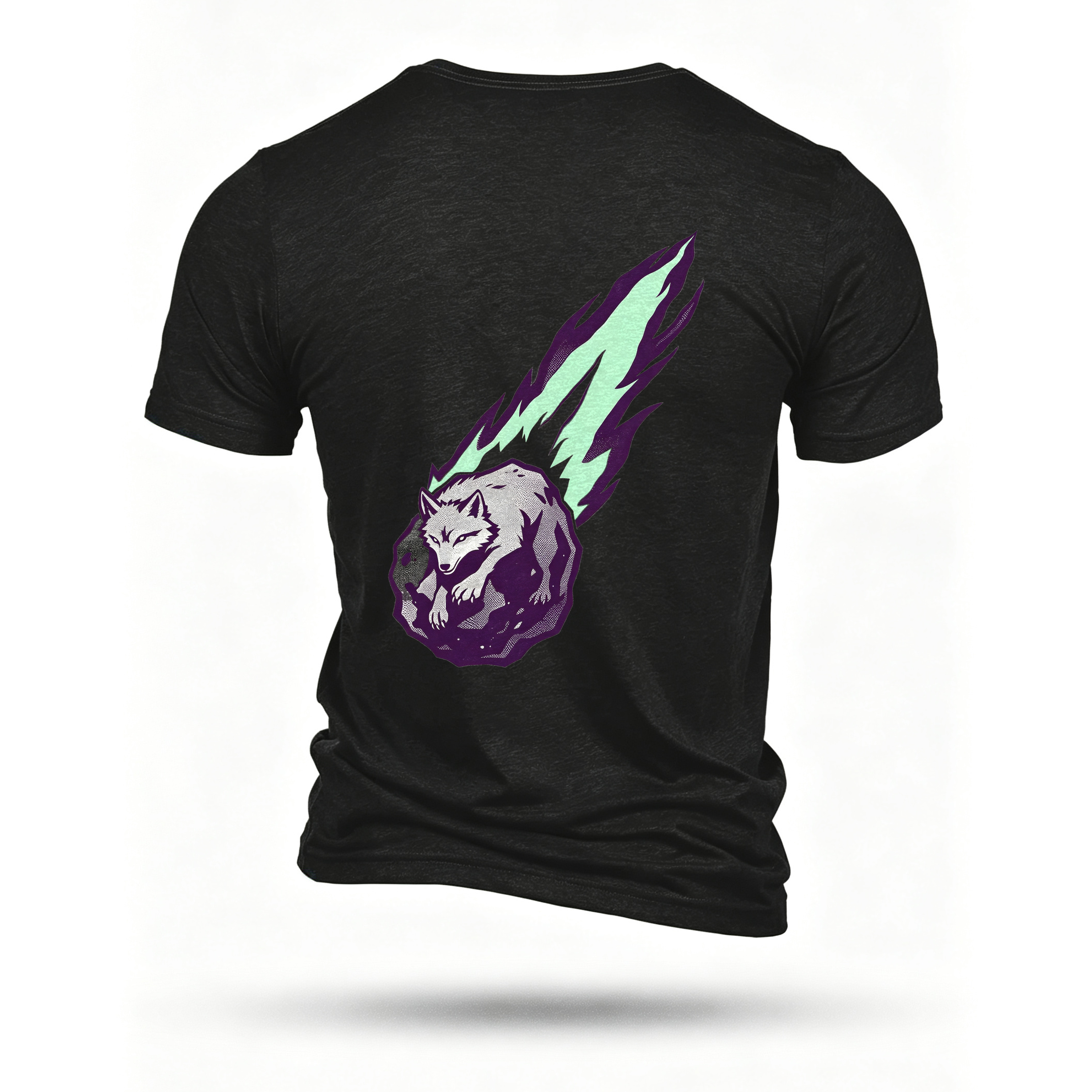 Black T-shirt, back print