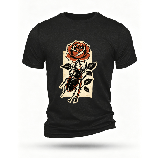 Black T-shirt, front print