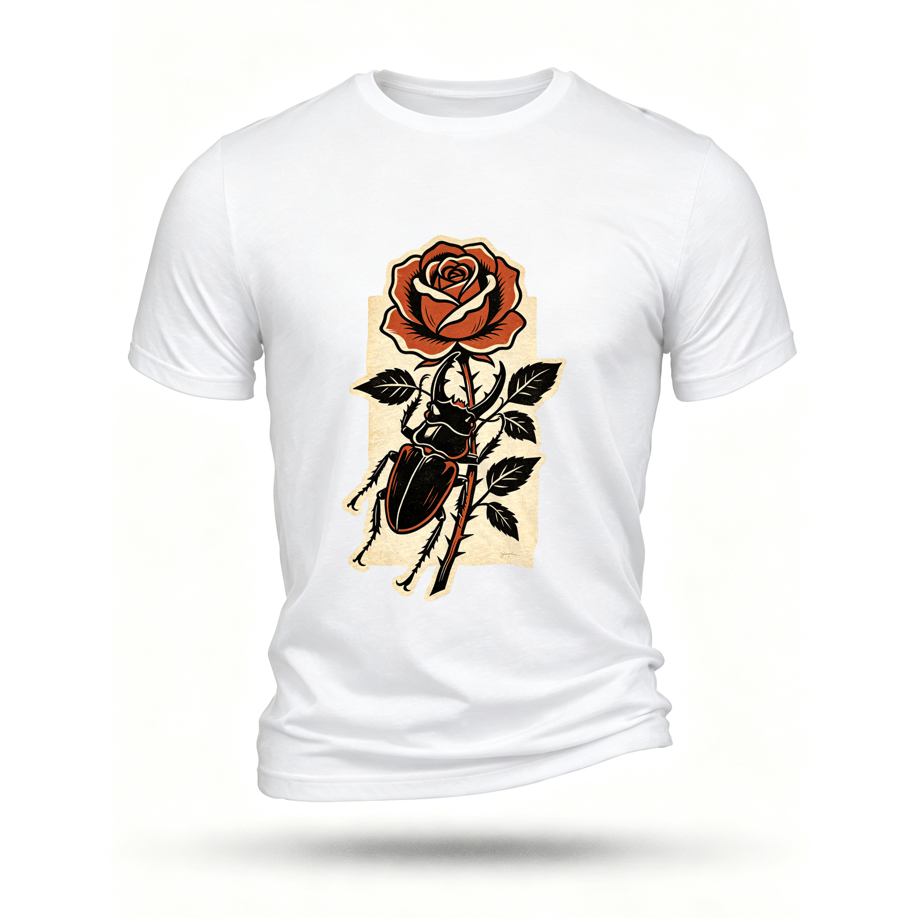 White T-shirt, front print