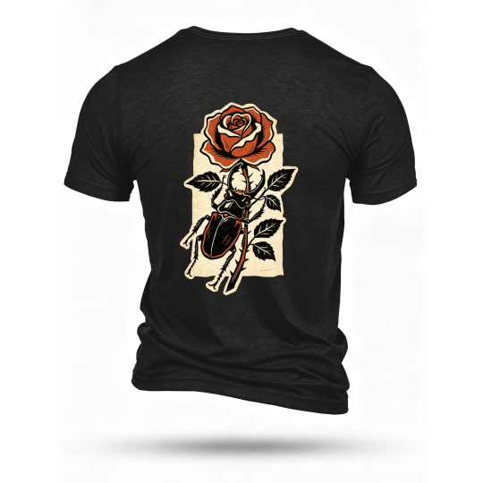 Black T-shirt, back print
