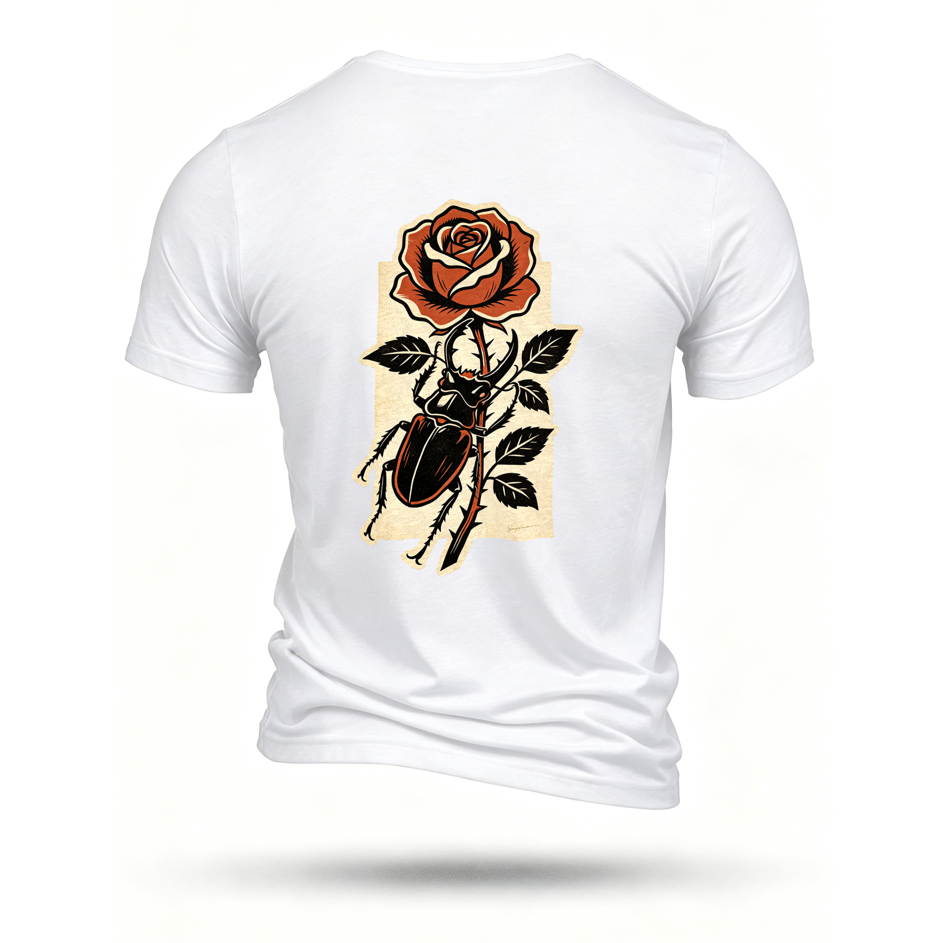 White T-shirt, back print