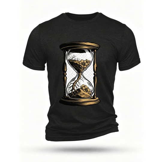 Black T-shirt, front print