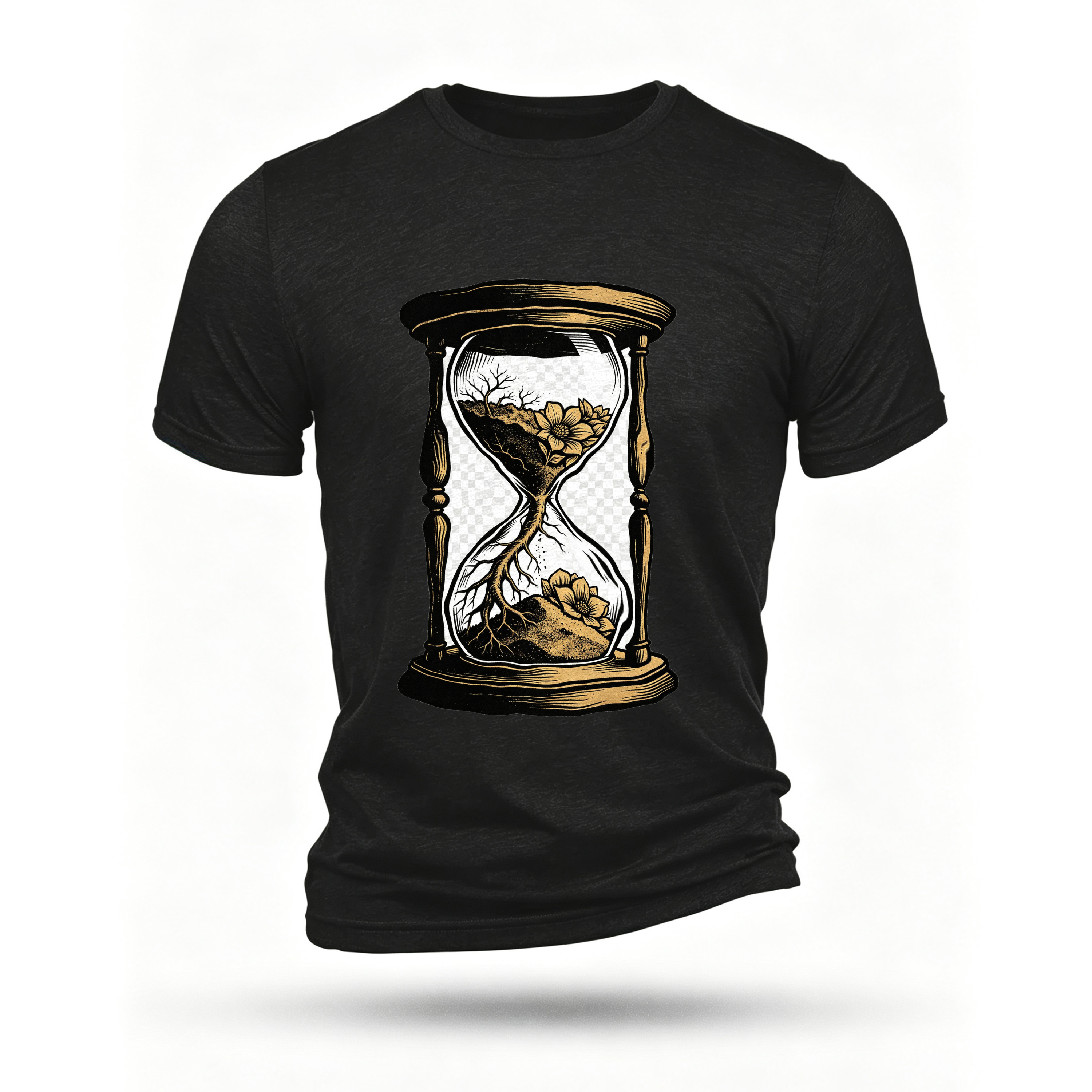 Black T-shirt, front print