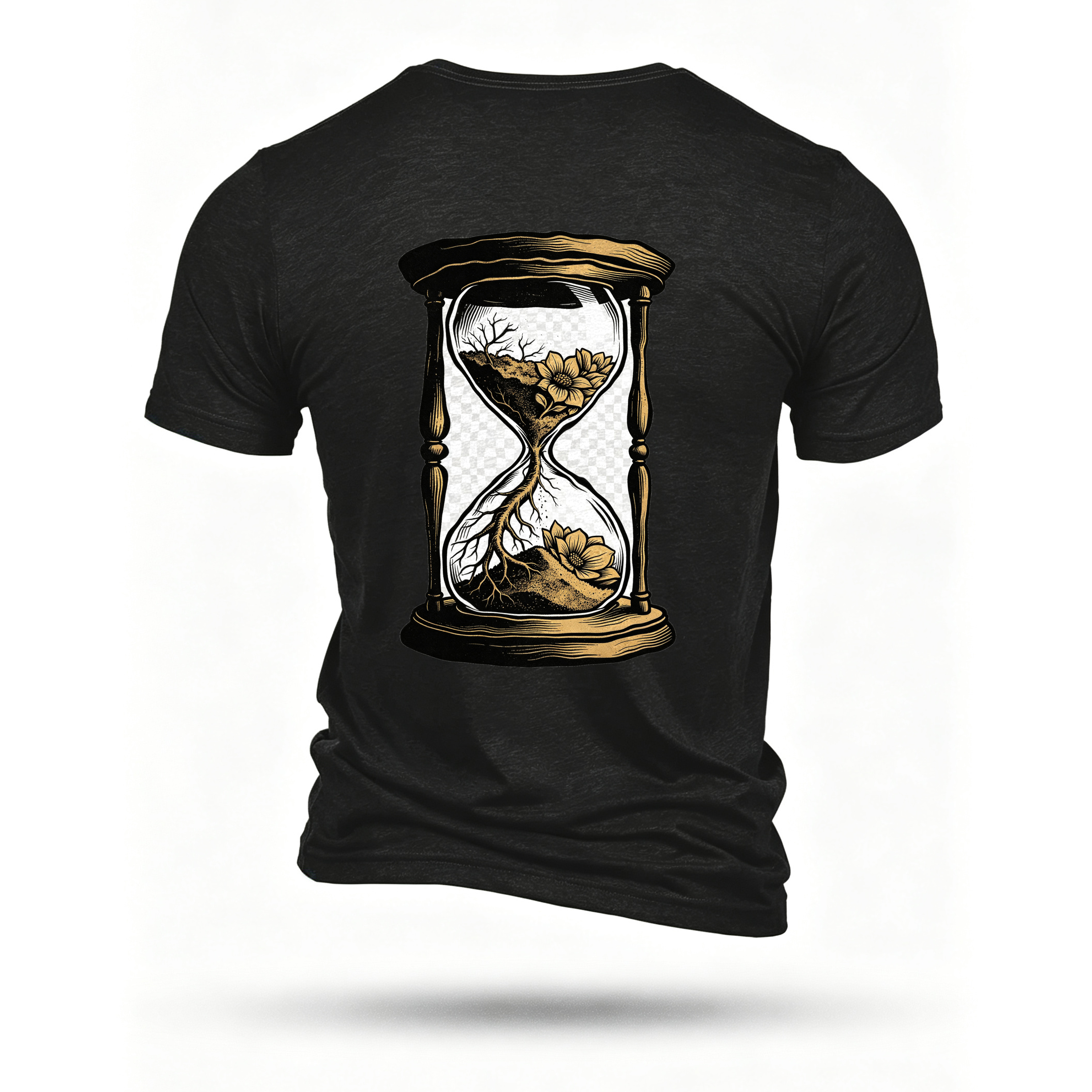 Black T-shirt, back print