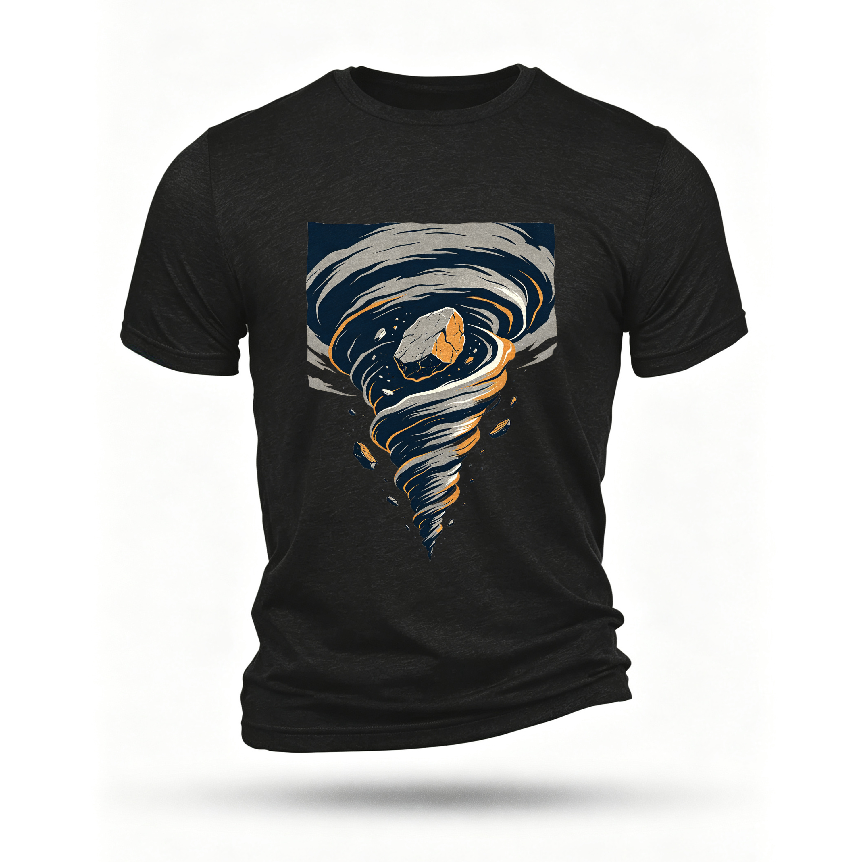 Black T-shirt, front print