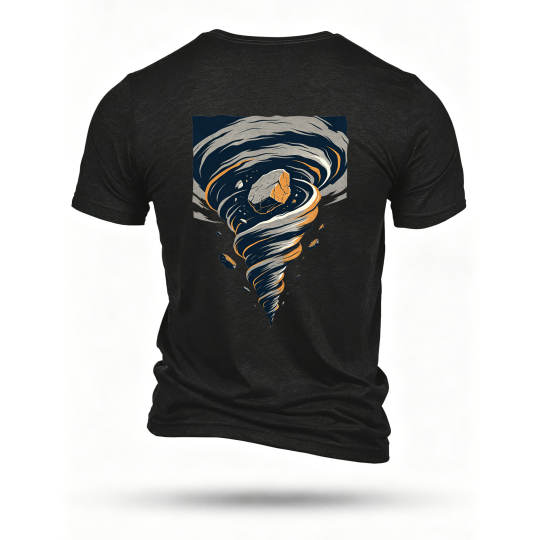 Black T-shirt, back print