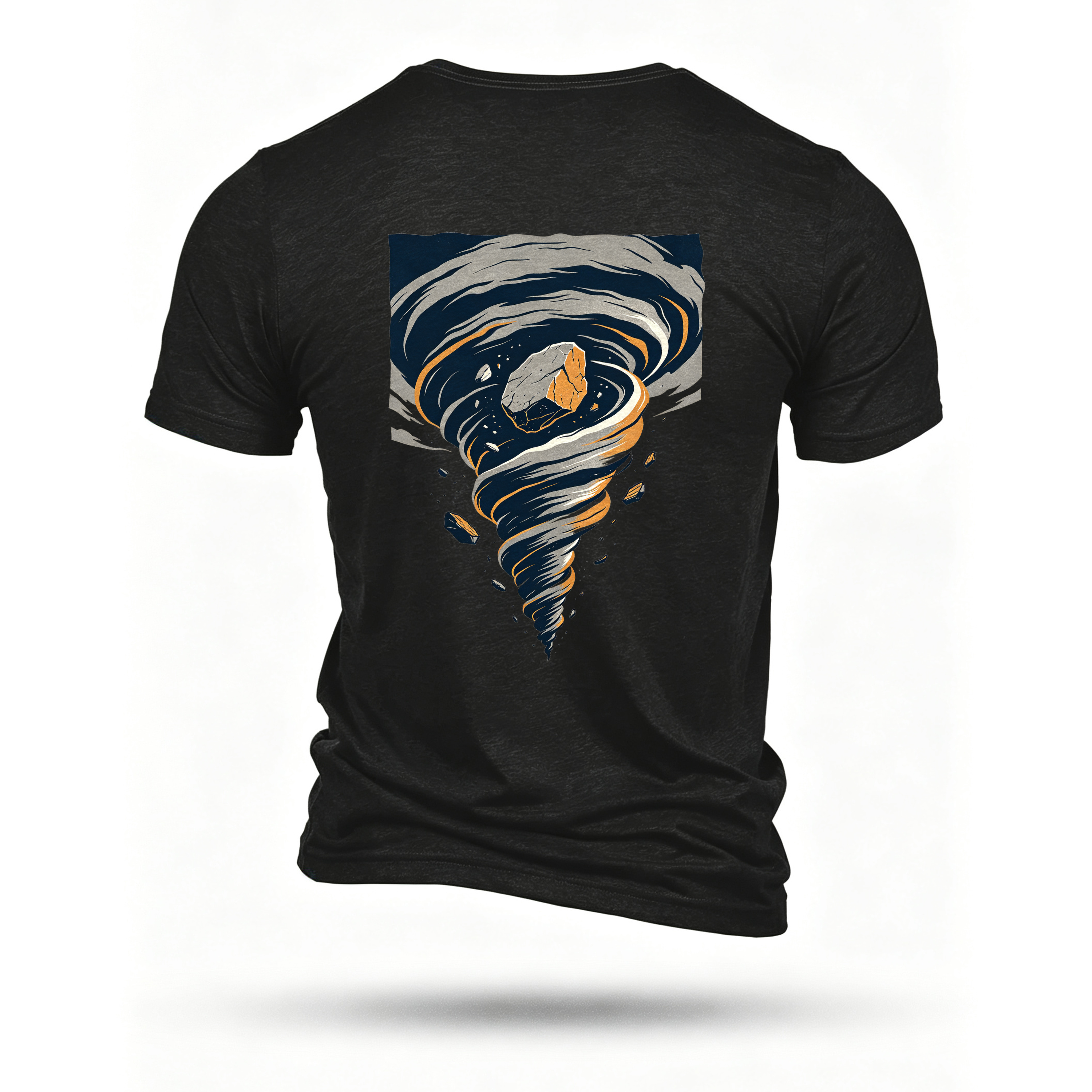 Black T-shirt, back print