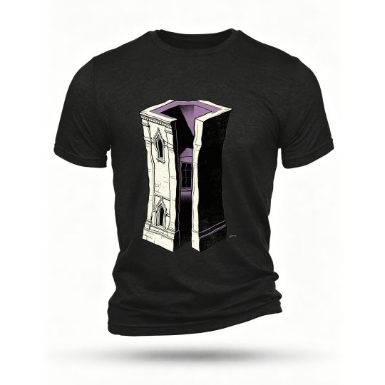 Black T-shirt, front print