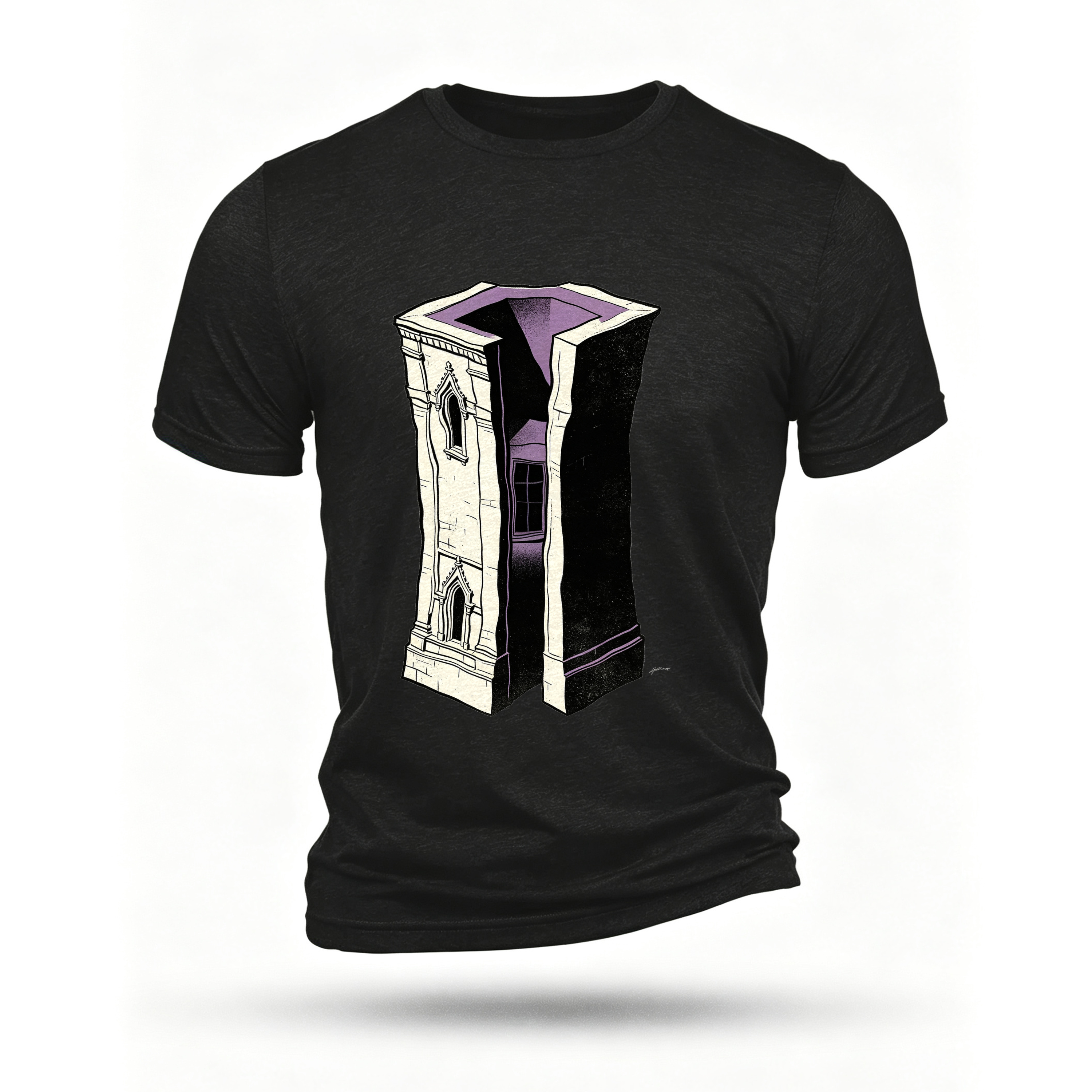 Black T-shirt, front print