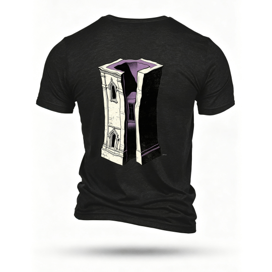 Black T-shirt, back print