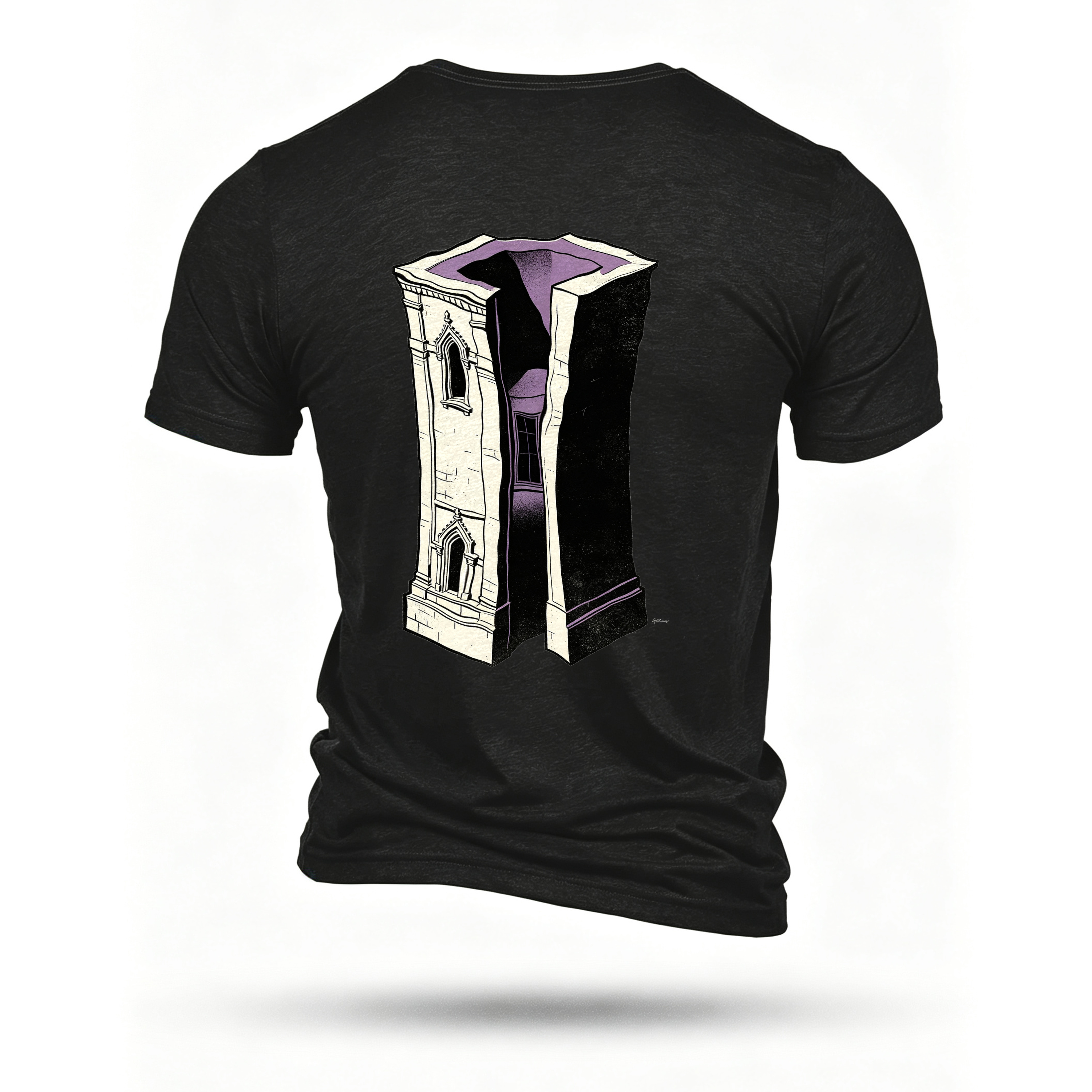 Black T-shirt, back print