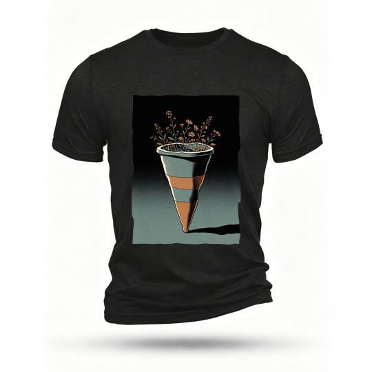 Black T-shirt, front print