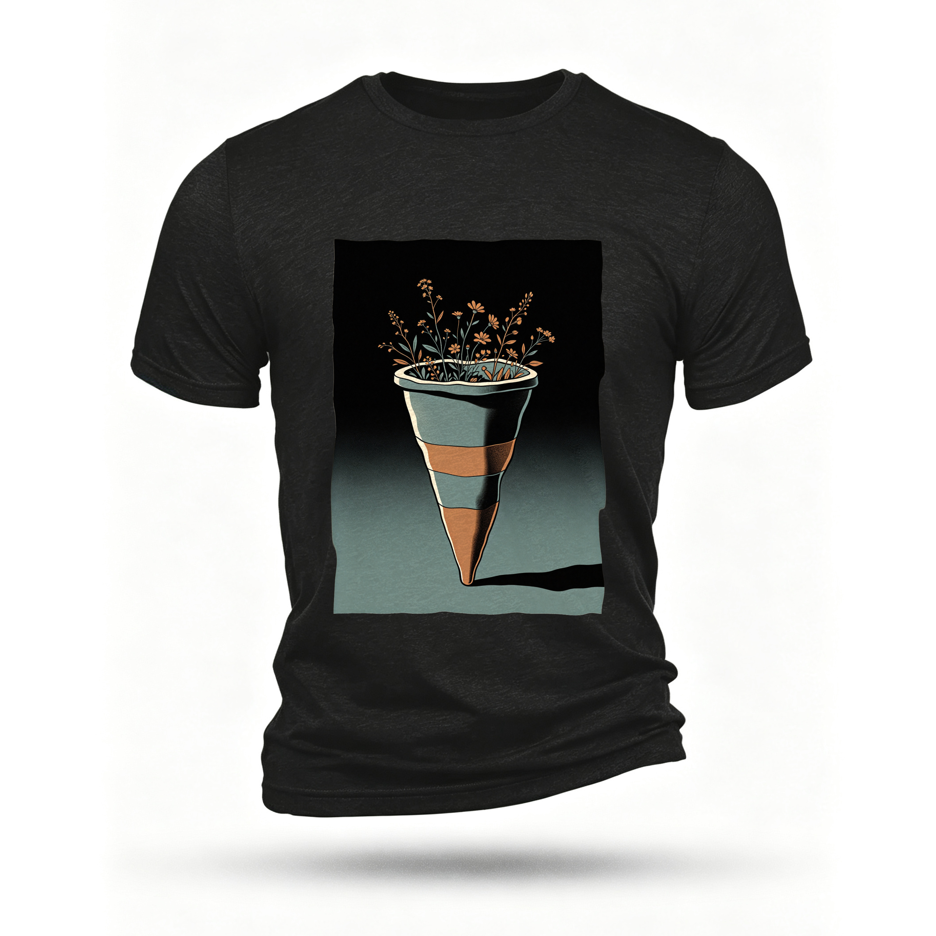 Black T-shirt, front print