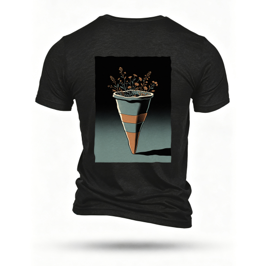 Black T-shirt, back print