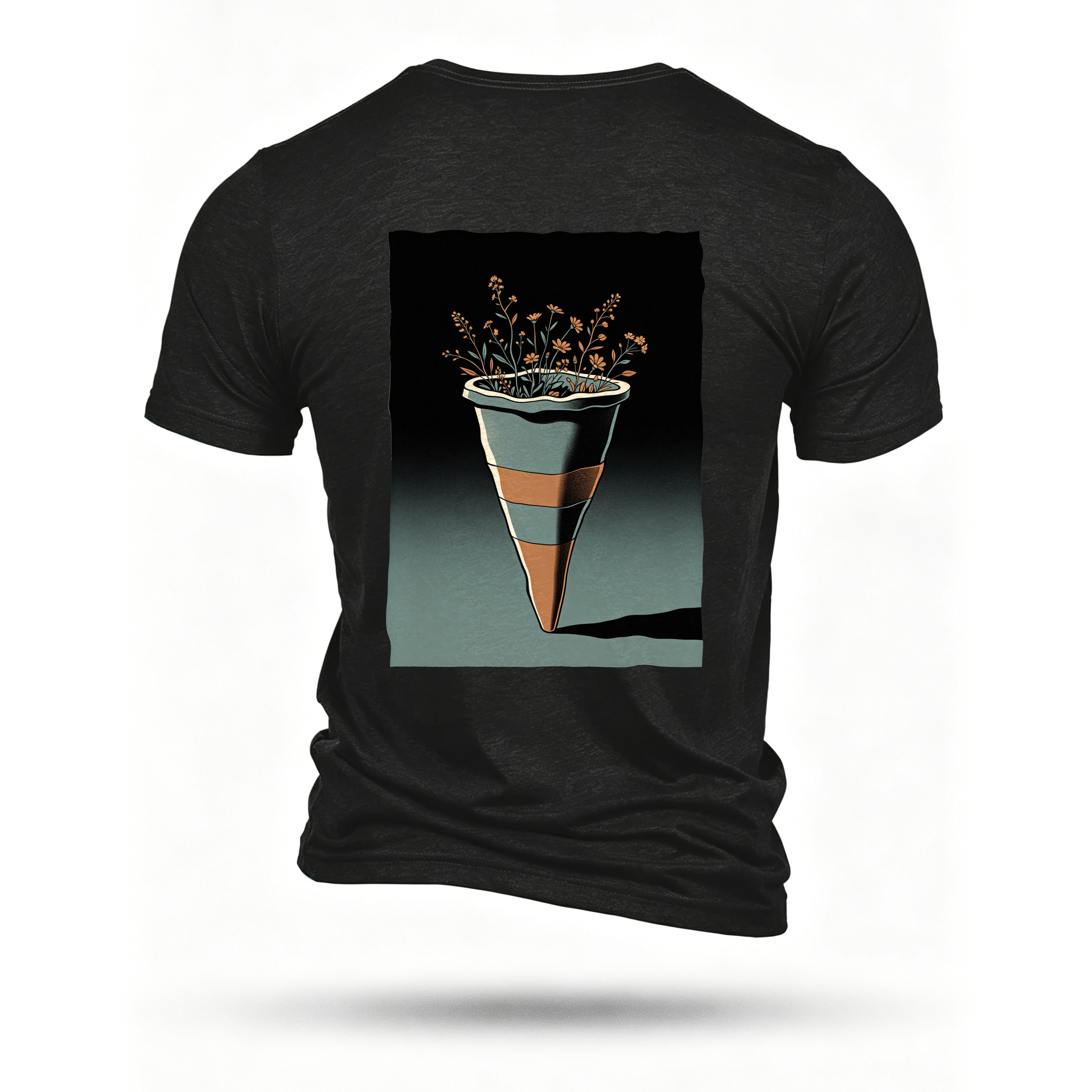 Black T-shirt, back print