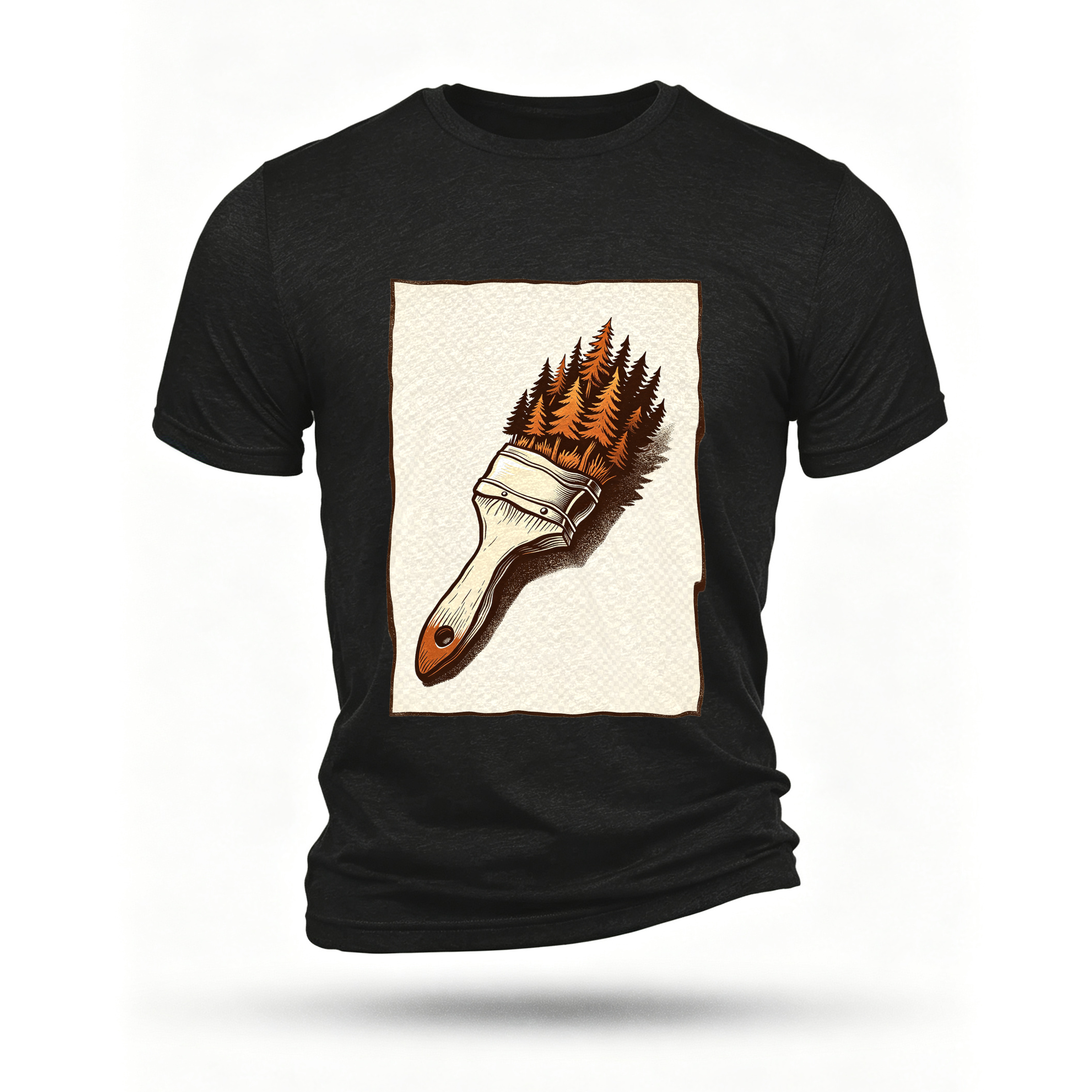 Black T-shirt, front print