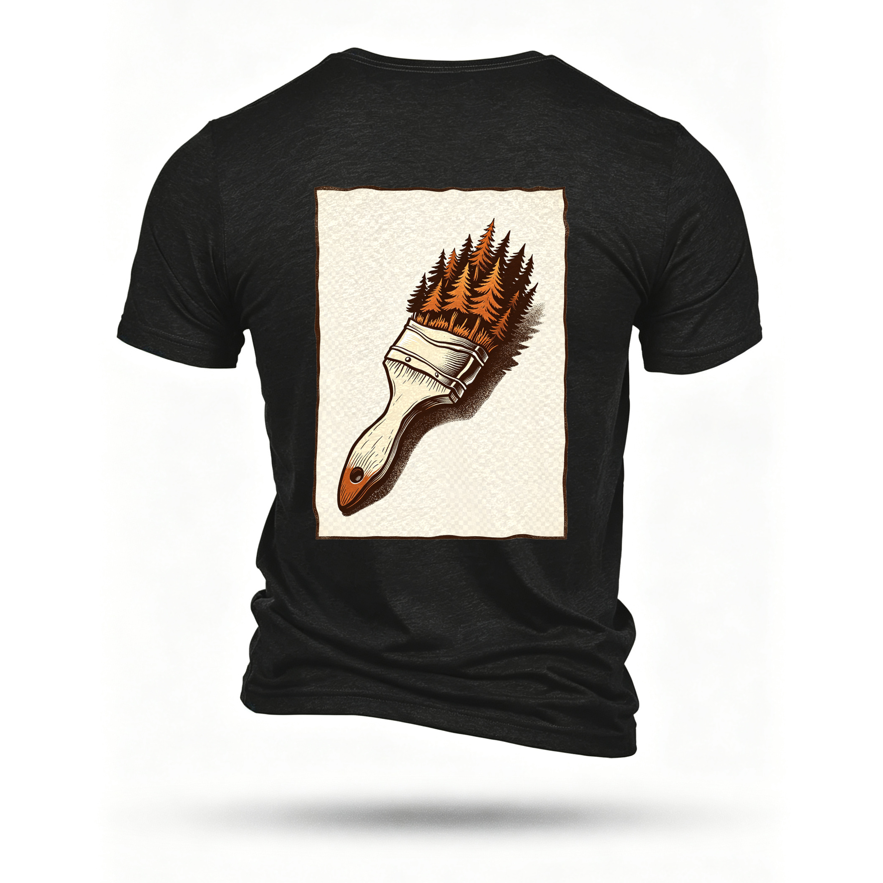 Black T-shirt, back print