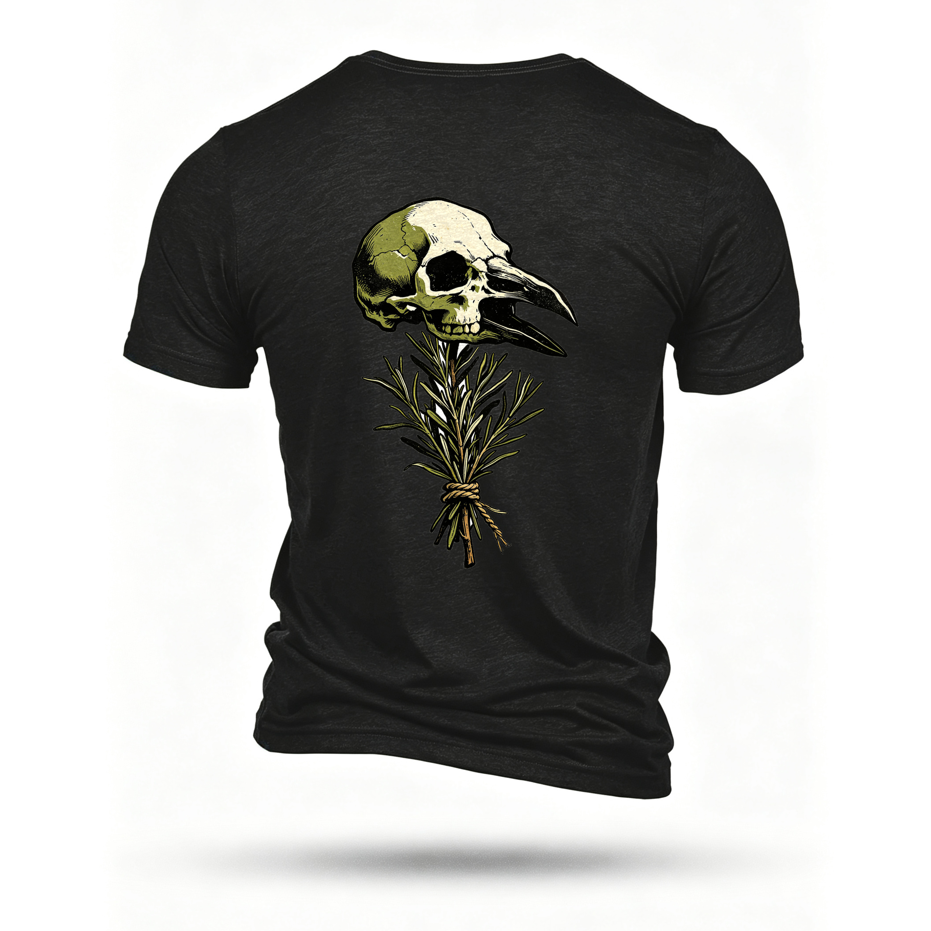 Black T-shirt, back print