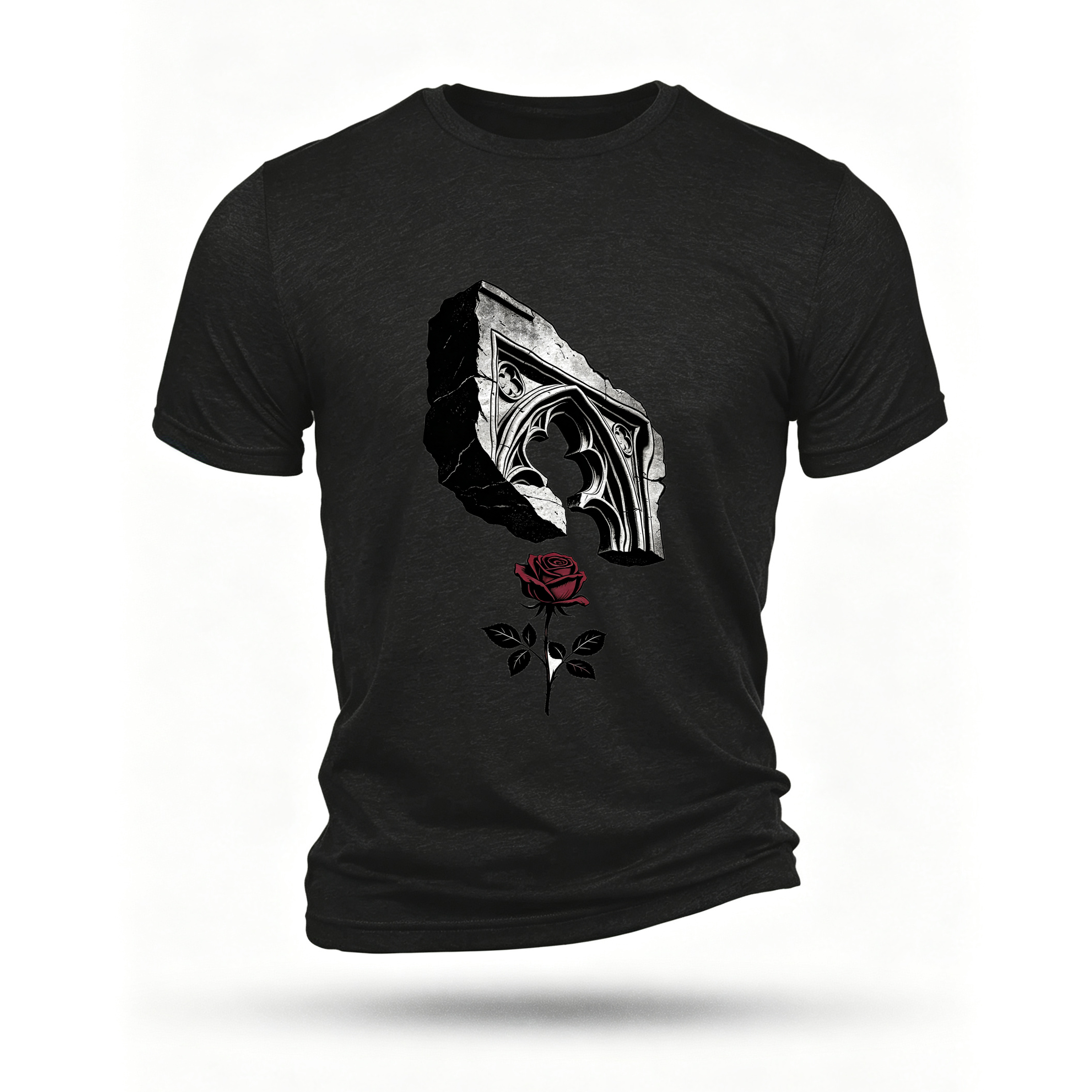 Black T-shirt, front print