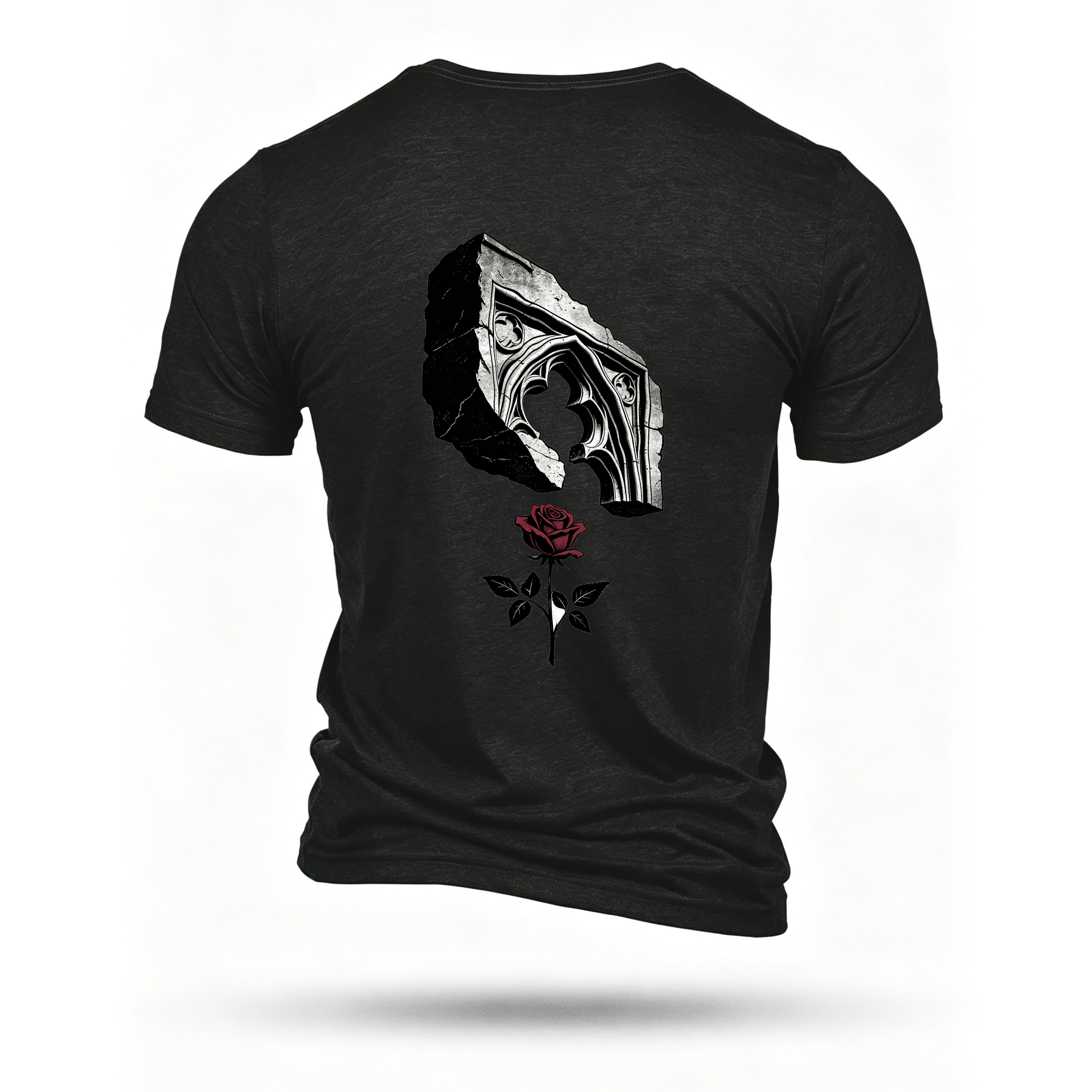 Black T-shirt, back print