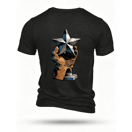 Black T-shirt, back print
