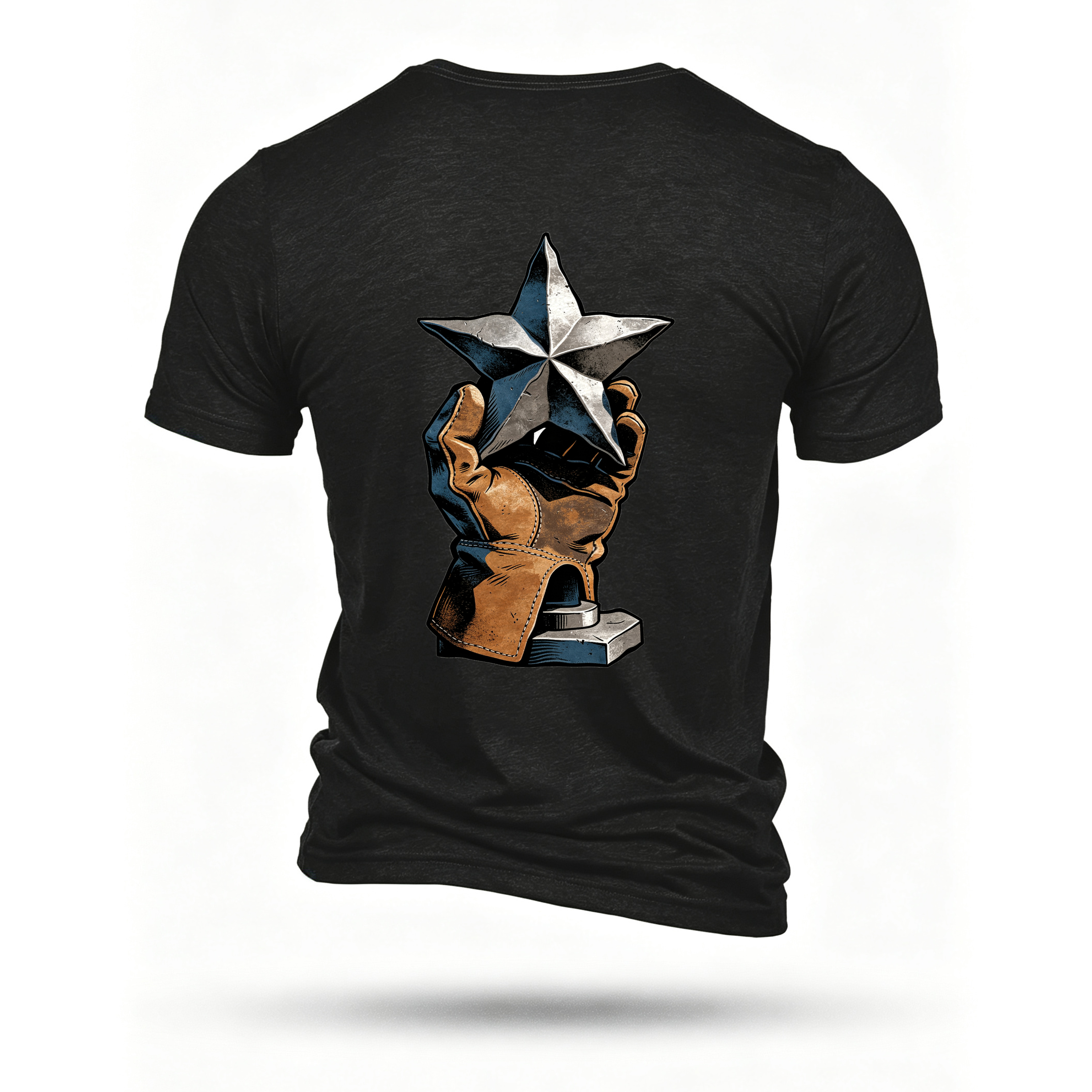 Black T-shirt, back print