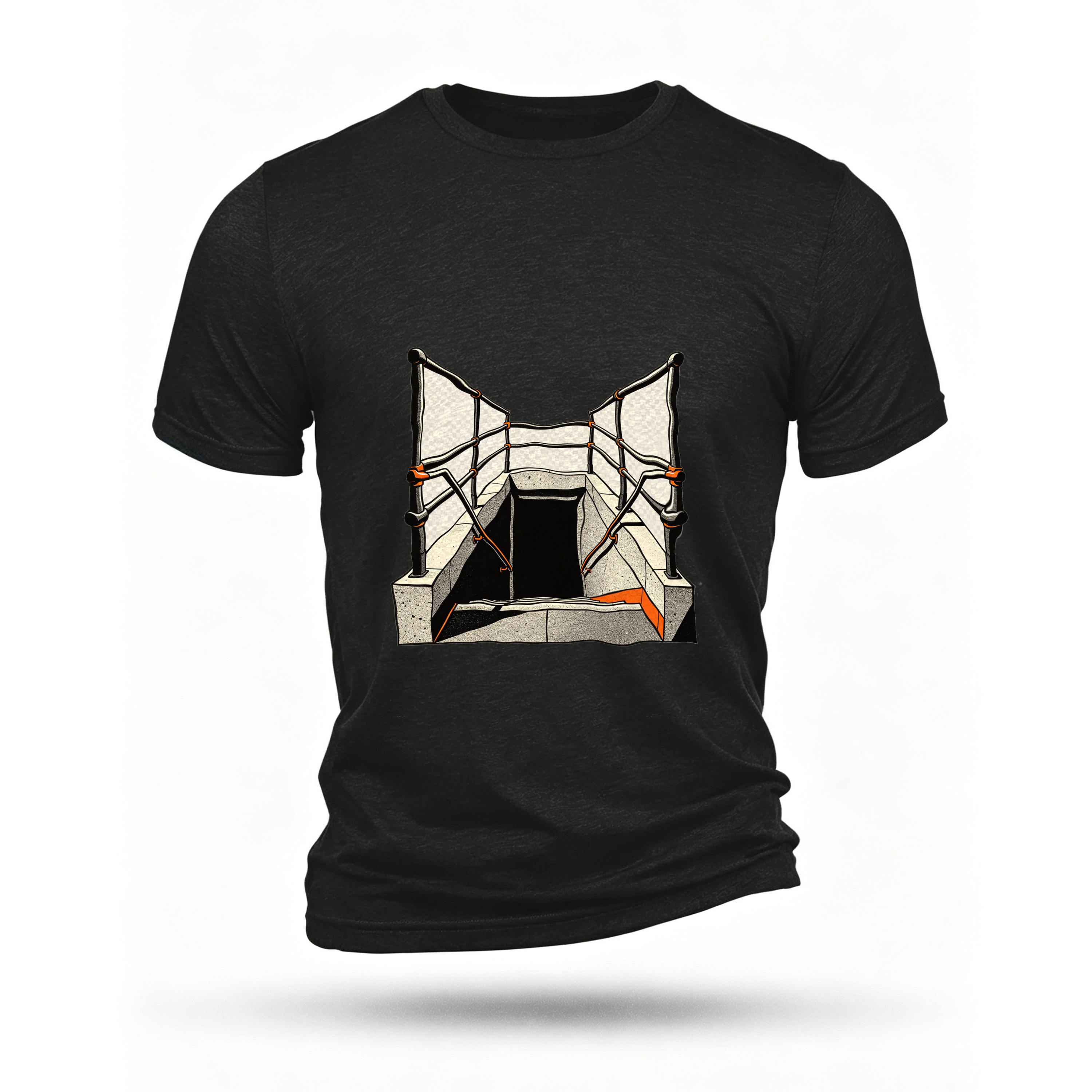 Black T-shirt, front print