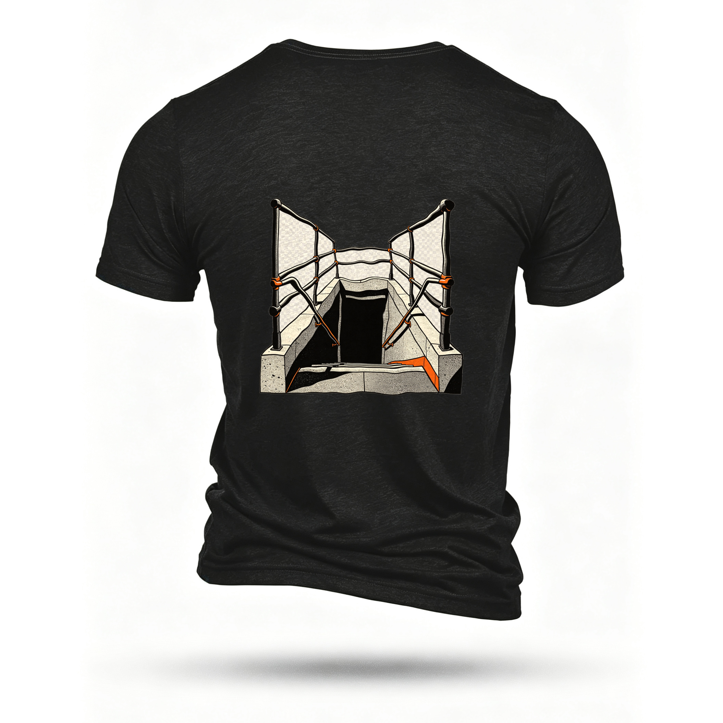 Black T-shirt, back print