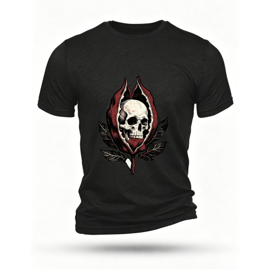 Black T-shirt, front print