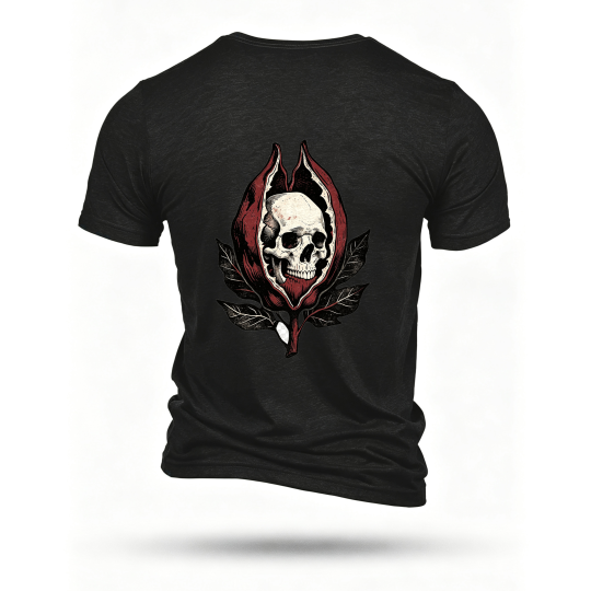 Black T-shirt, back print