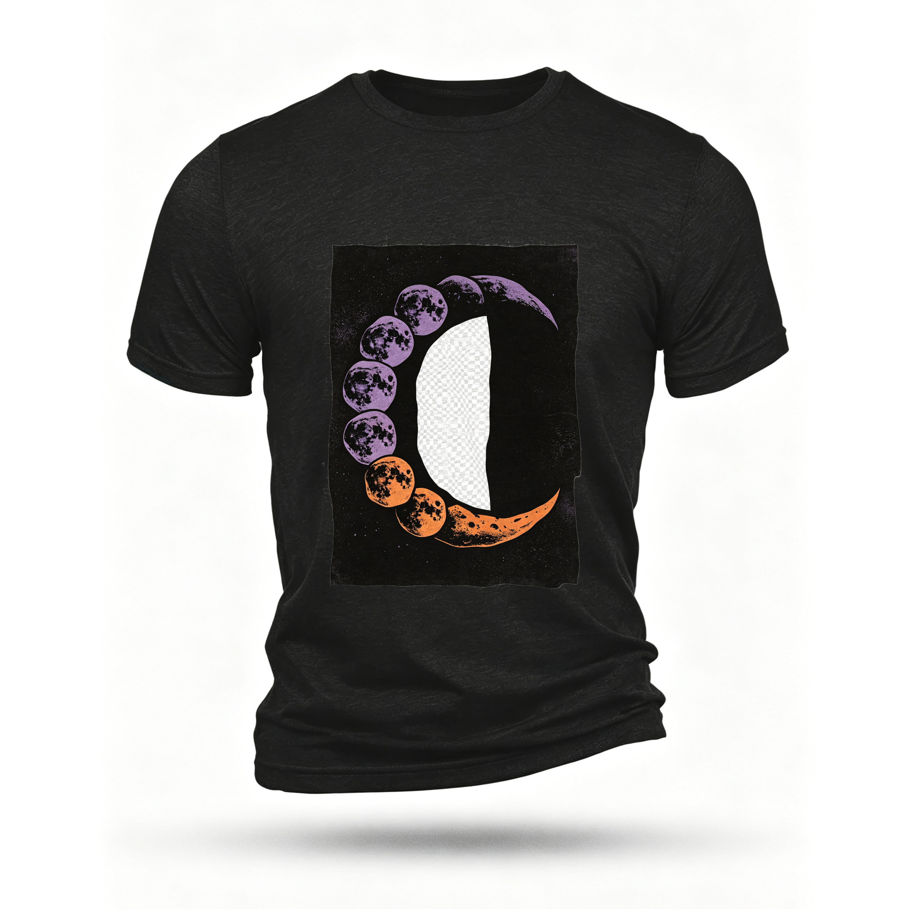 Black T-shirt, front print