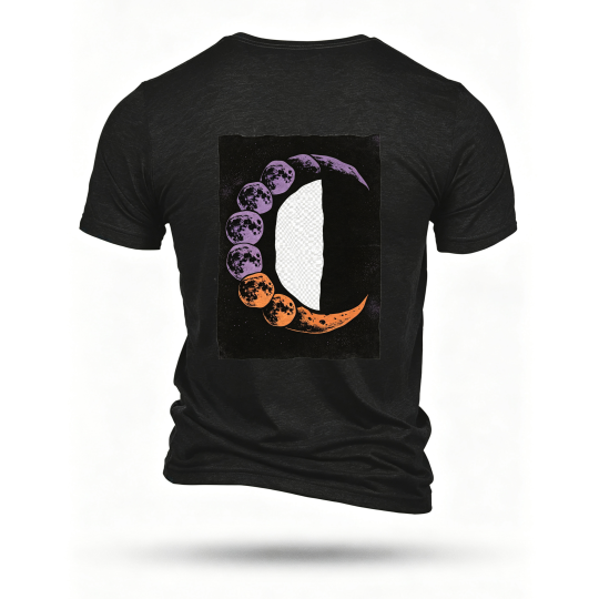 Black T-shirt, back print