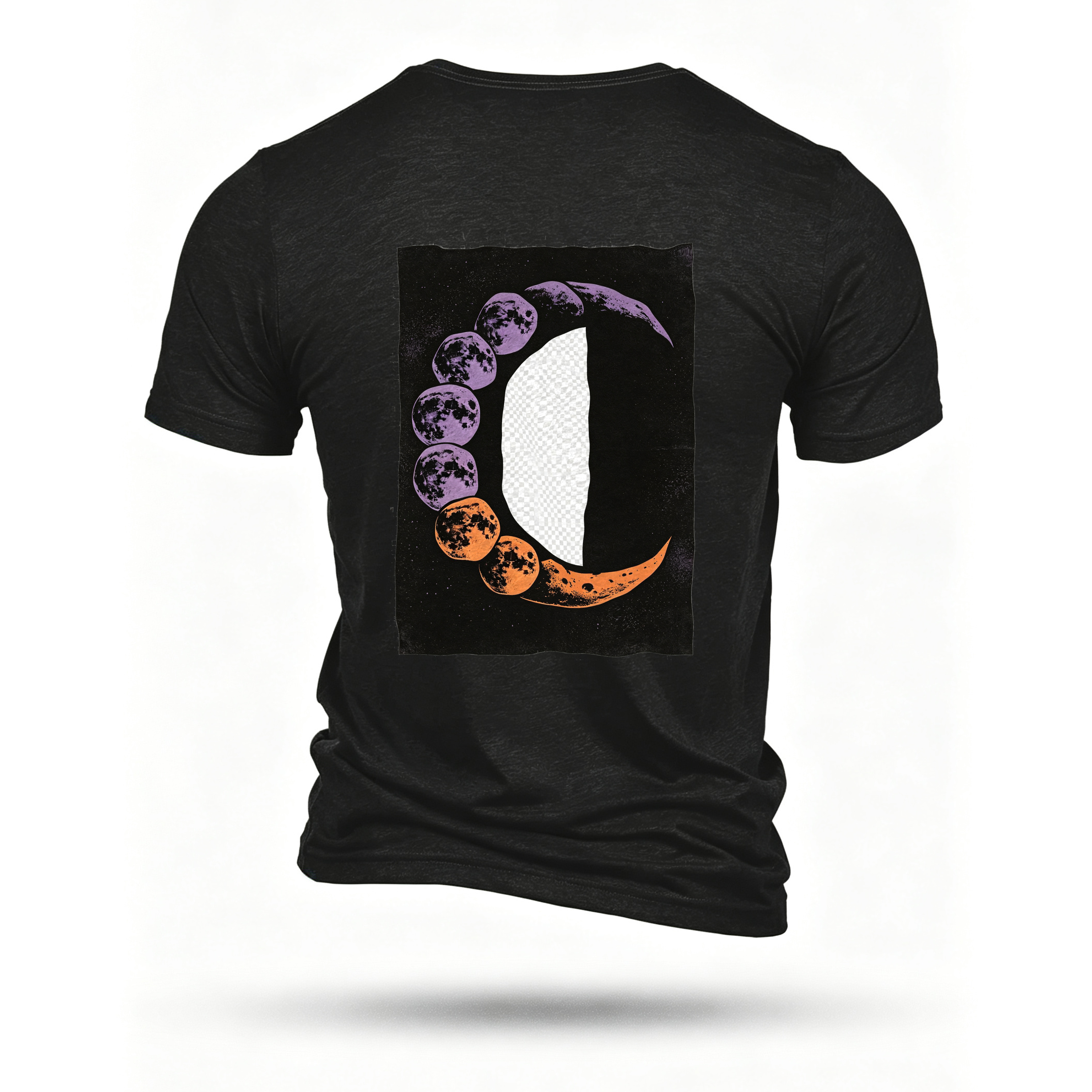Black T-shirt, back print