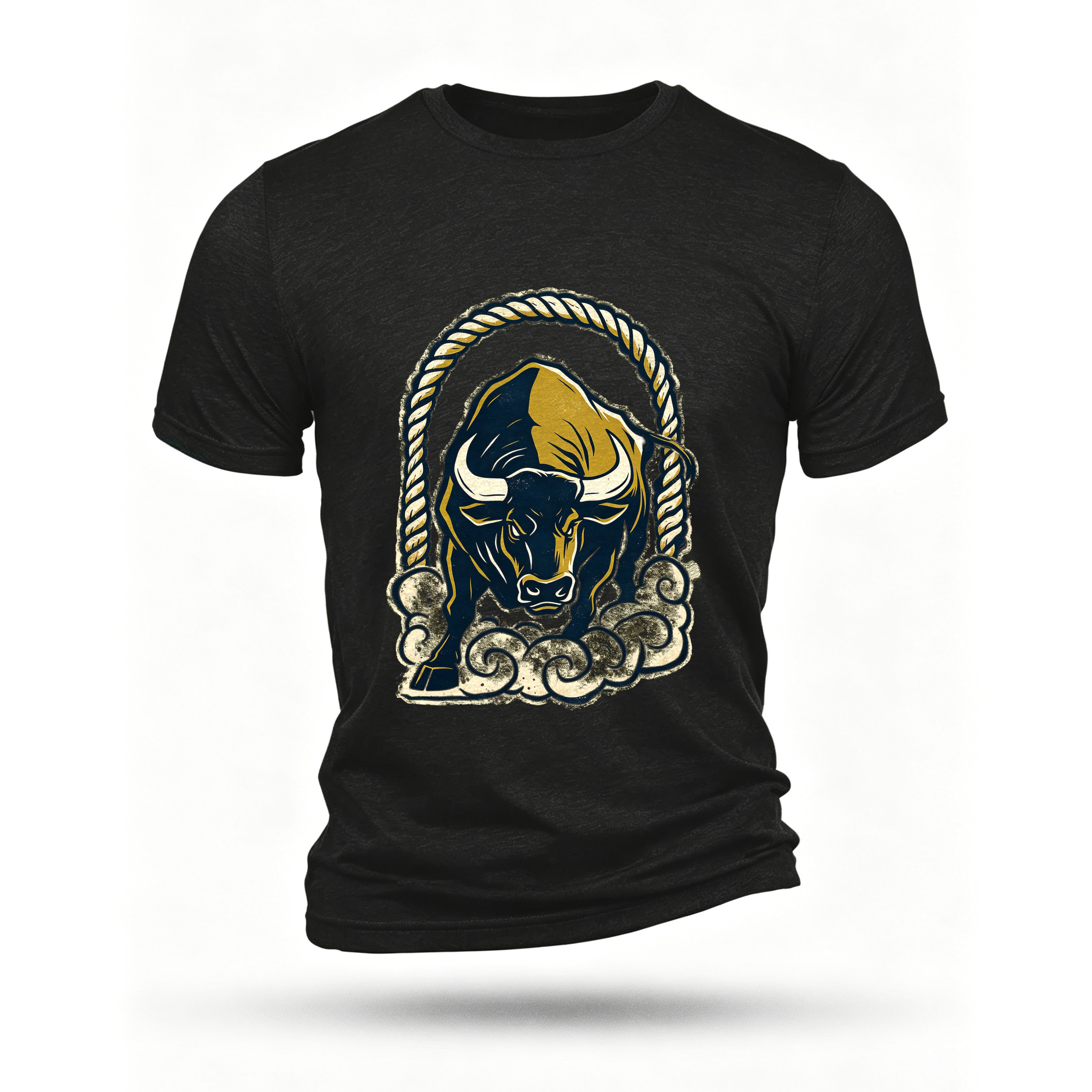 Black T-shirt, front print