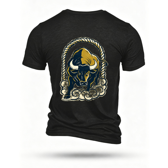 Black T-shirt, back print