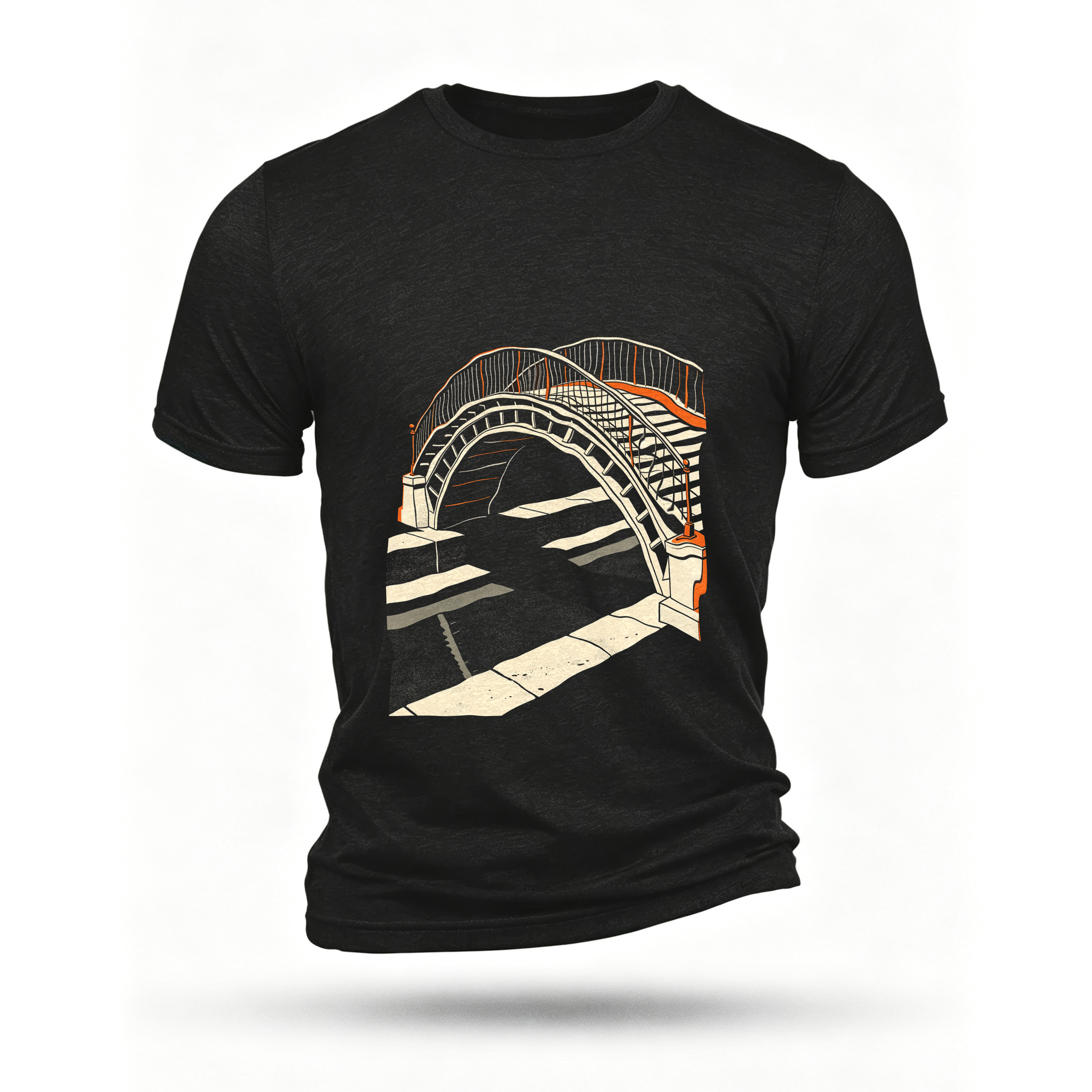 Black T-shirt, front print