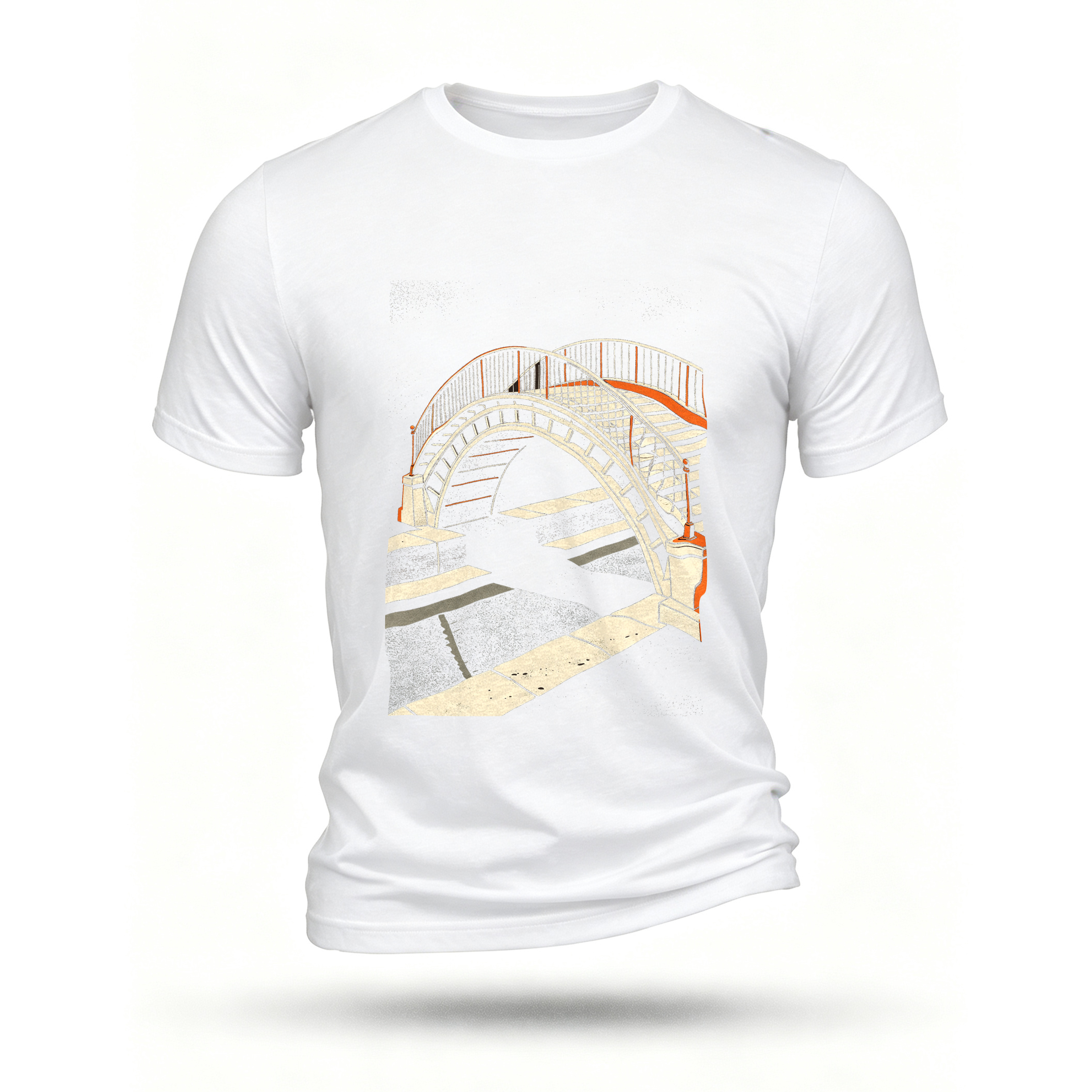 White T-shirt, front print