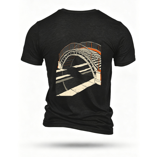 Black T-shirt, back print