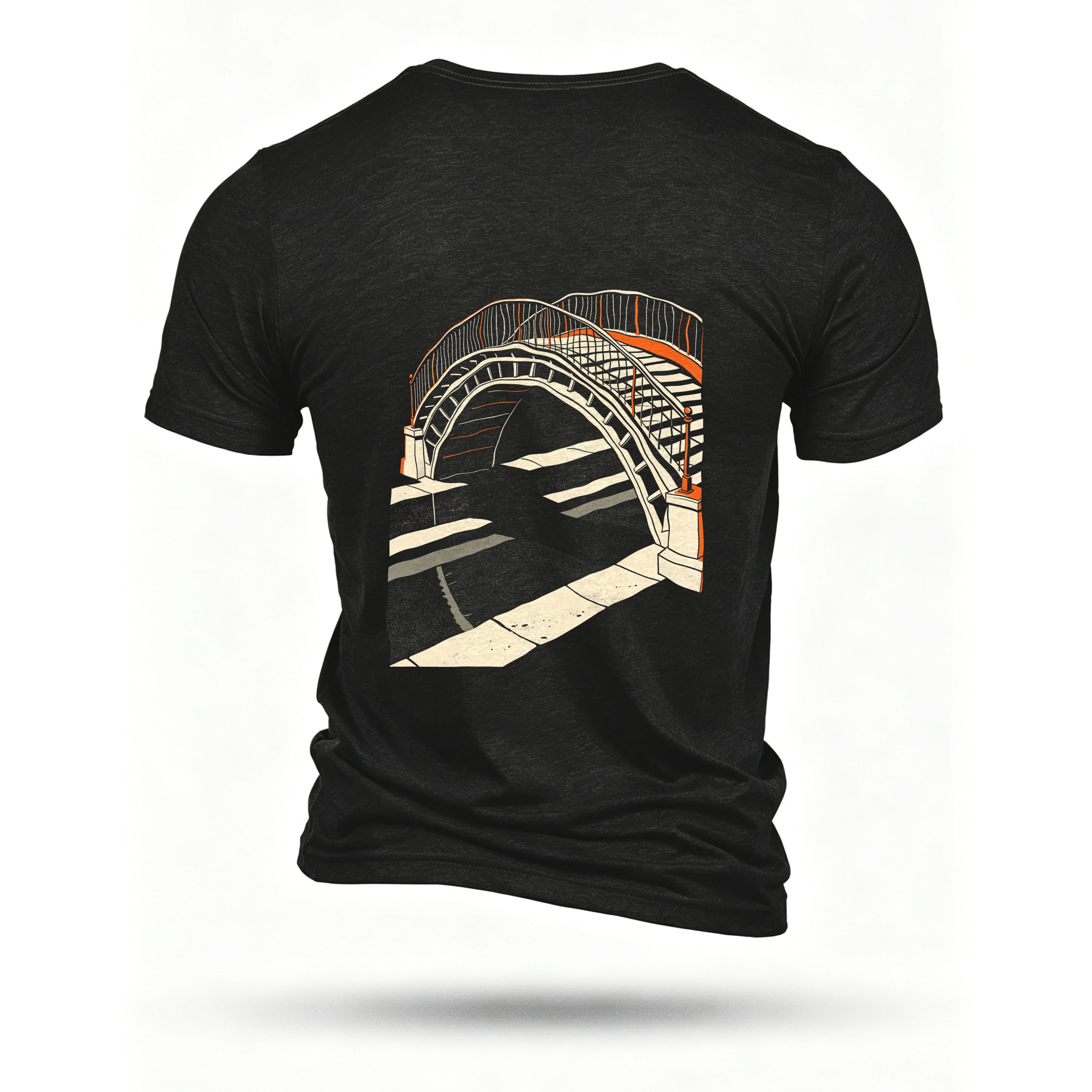 Black T-shirt, back print