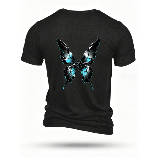 Black T-shirt, back print