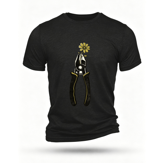 Black T-shirt, front print