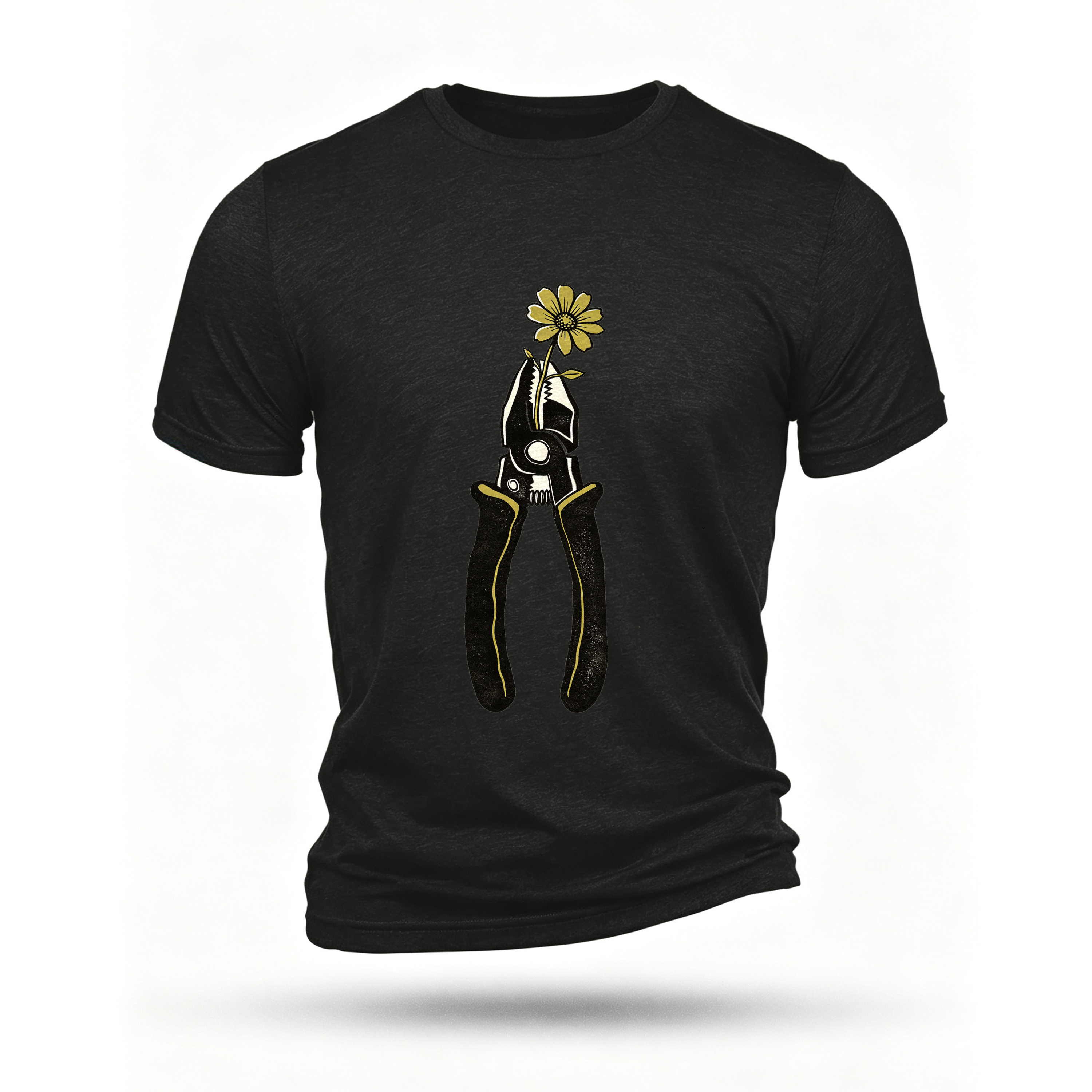 Black T-shirt, front print