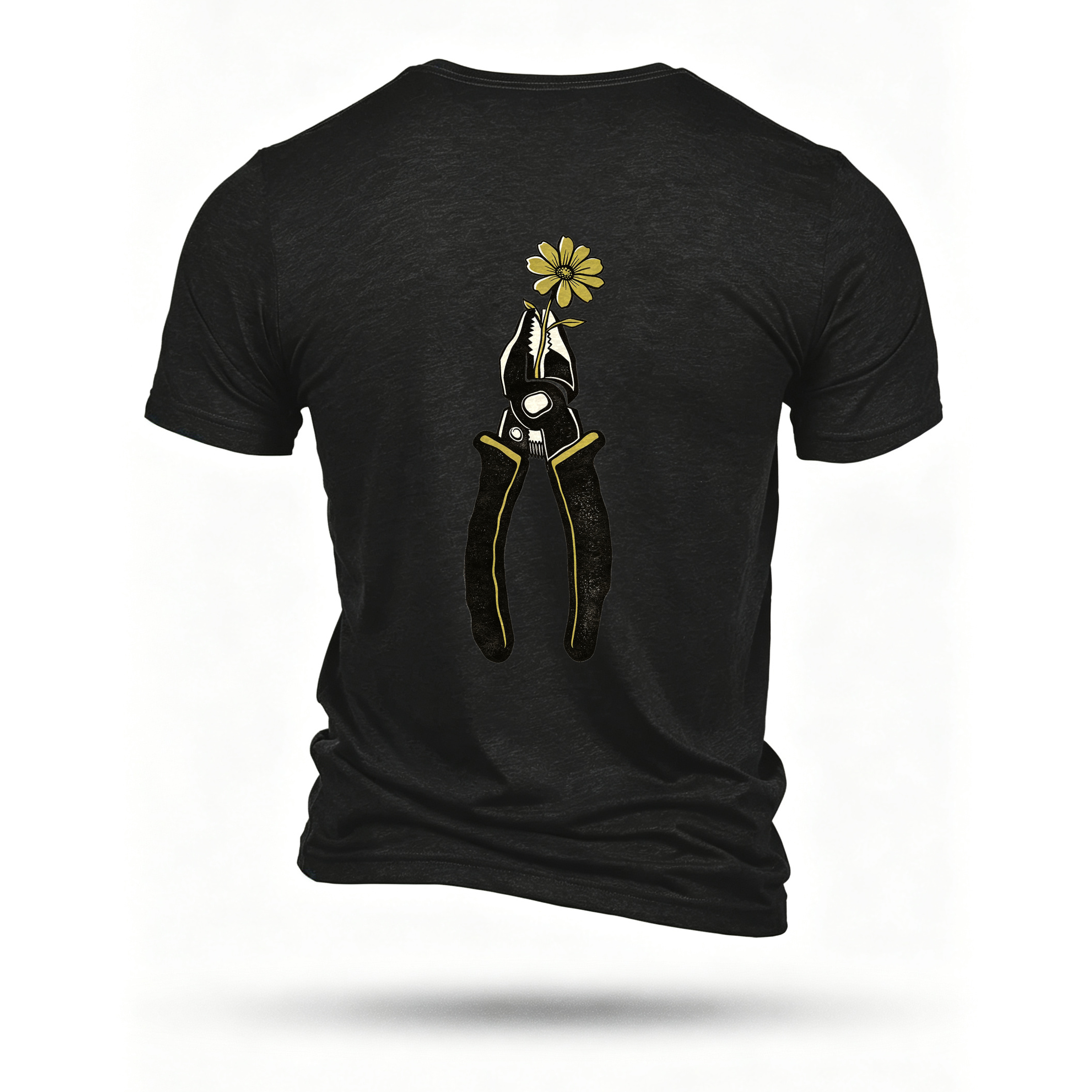 Black T-shirt, back print