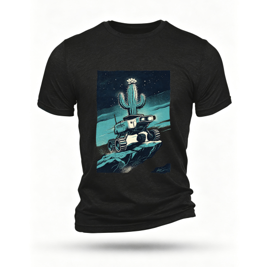 Black T-shirt, front print