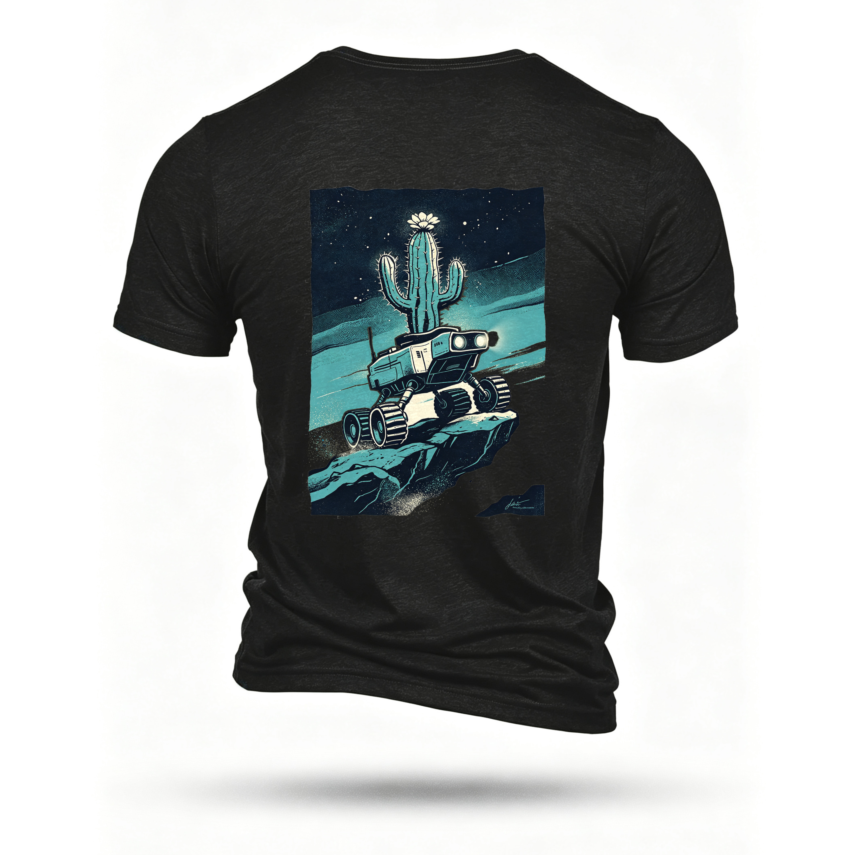 Black T-shirt, back print