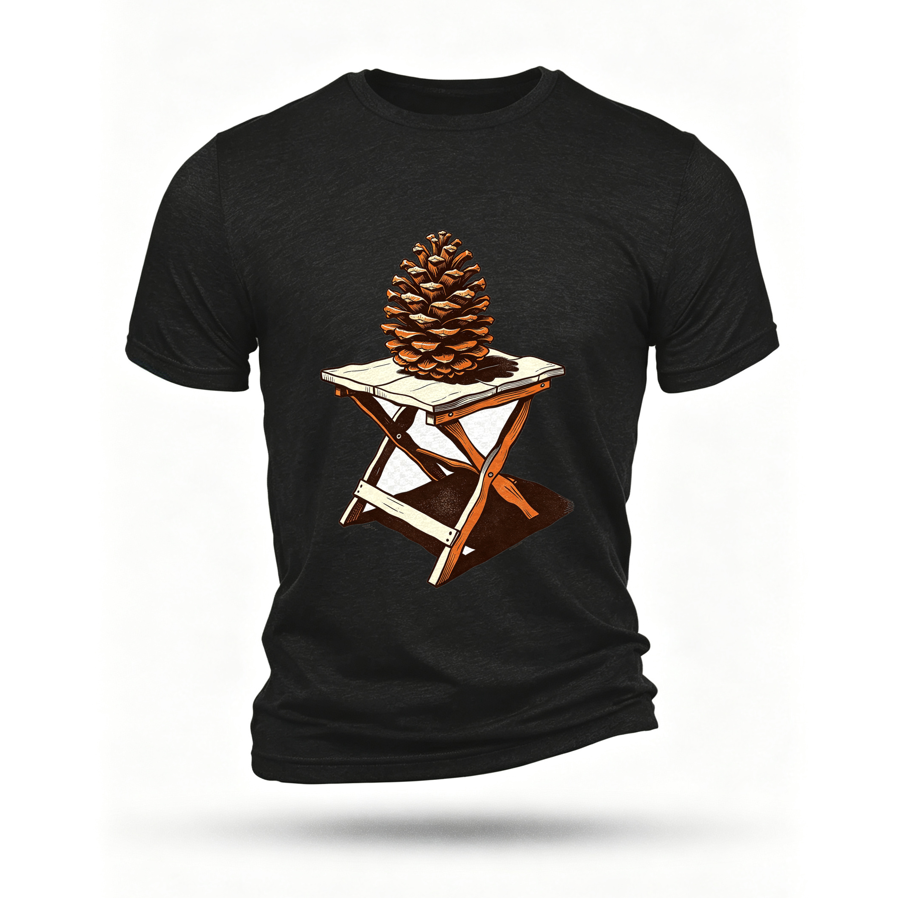 Black T-shirt, front print