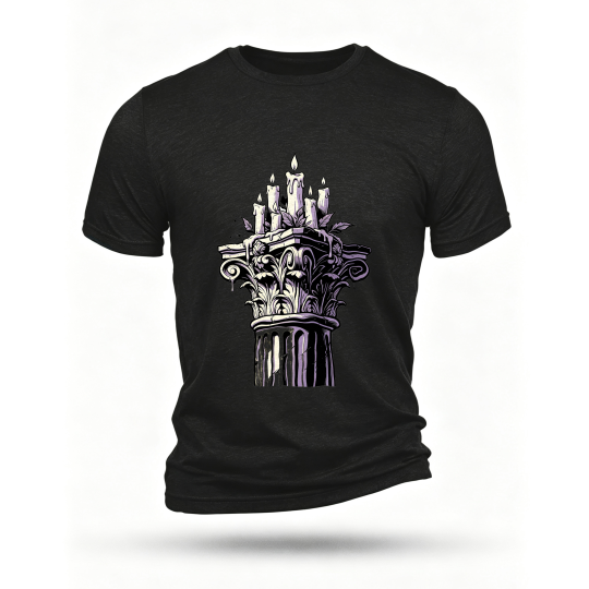 Black T-shirt, front print