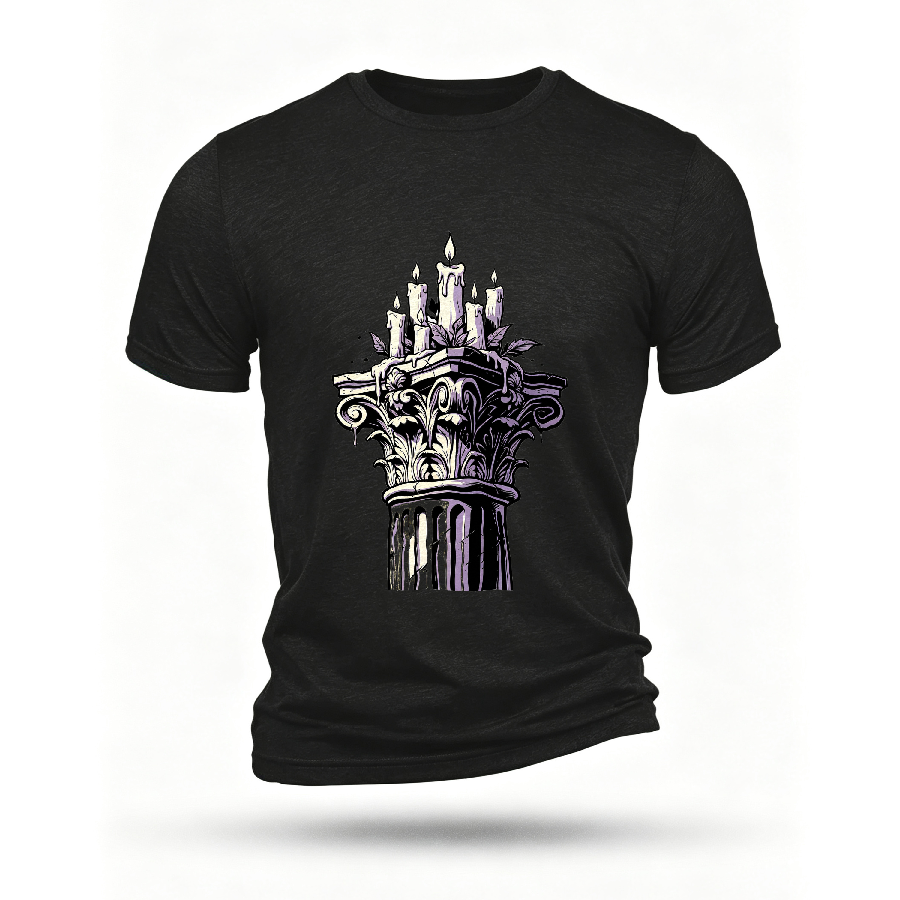 Black T-shirt, front print
