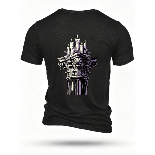 Black T-shirt, back print